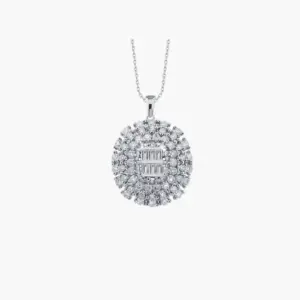 1.16 Carat Diamond Cluster Pendant Necklace