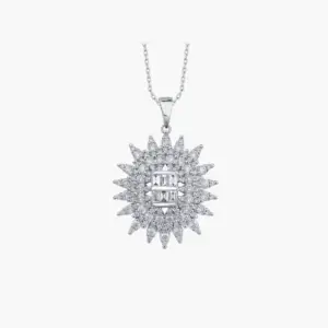 1.04 Carat Radiant Diamond Pendant Necklace