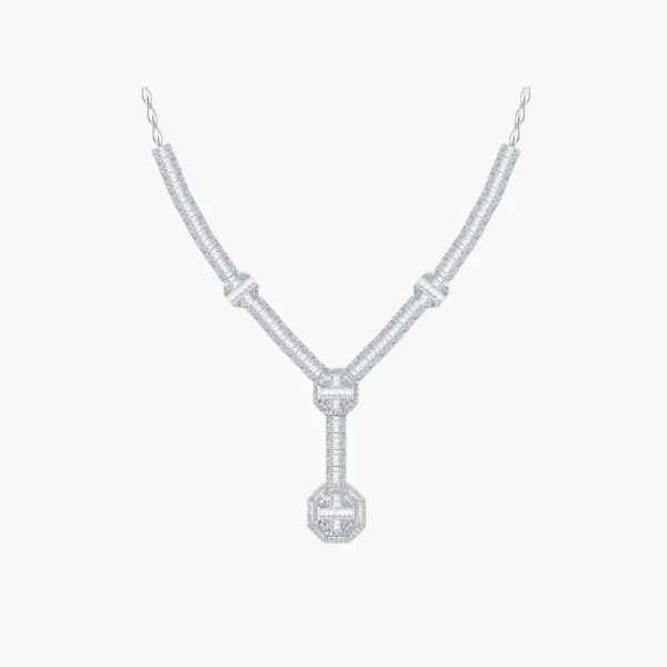 4.04 Carat Baguette Diamond Necklace