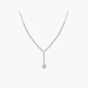 3.43 Carat Diamond Radiant Cascade Necklace