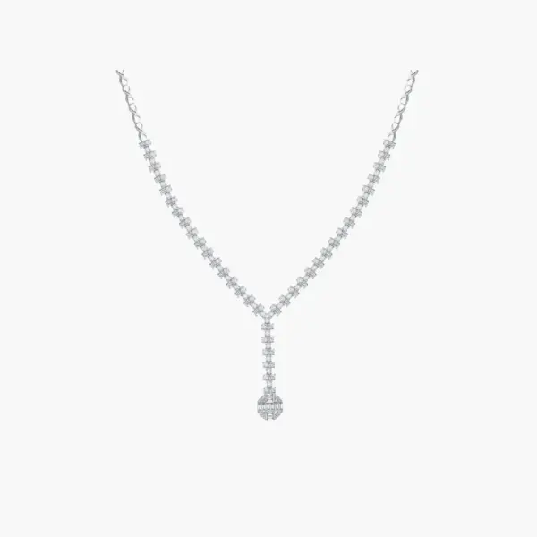 3.43 Carat Diamond Radiant Cascade Necklace