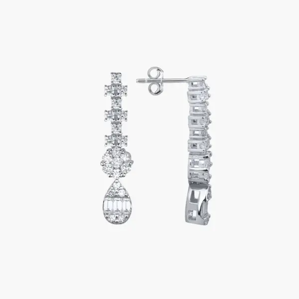 0.07 Carat Diamond Drop Earrings