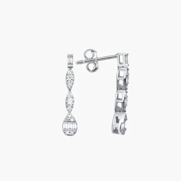 0.11 Carat Diamond Drop Earrings