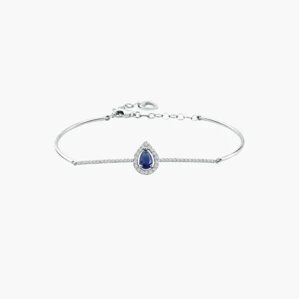 0.53 Carat Diamond Majestic Sapphire Teardrop Bracelet