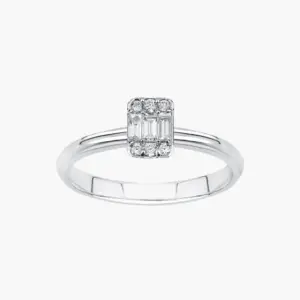 0.07 Carat Petite Baguette Diamond Ring