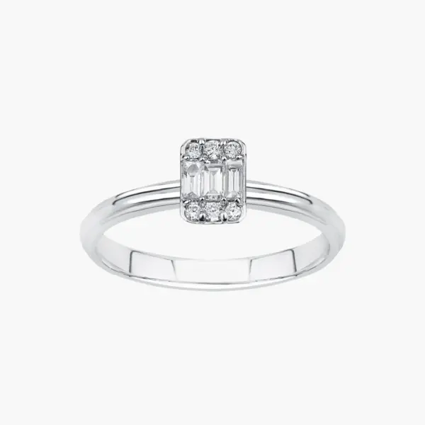 0.07 Carat Petite Baguette Diamond Ring