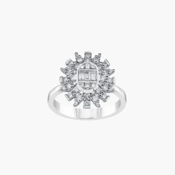 0.56 Carat Diamond Sunburst Ring