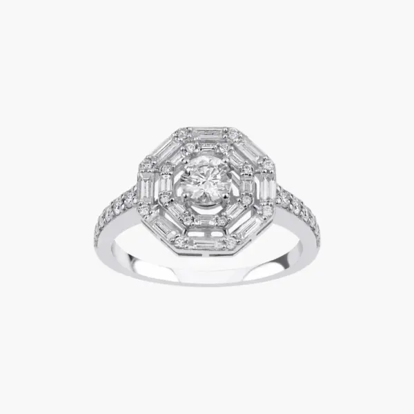 0.23 Carat Diamond Octagon Ring