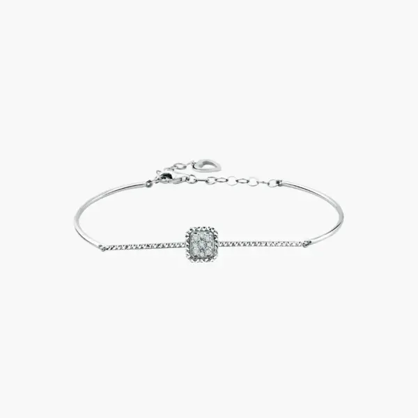 0.13 Carat Radiant Halo Diamond Bracelet