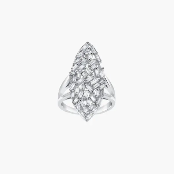 0.96 Carat Diamond Baguette Cluster Ring