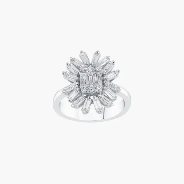 1.10 Carat Diamond Radiant Starburst Ring