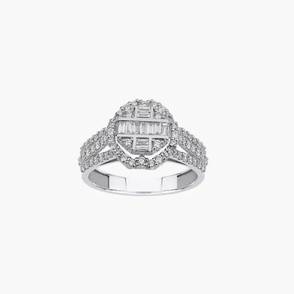 0.20 Carat Diamond Radiant Cluster Ring