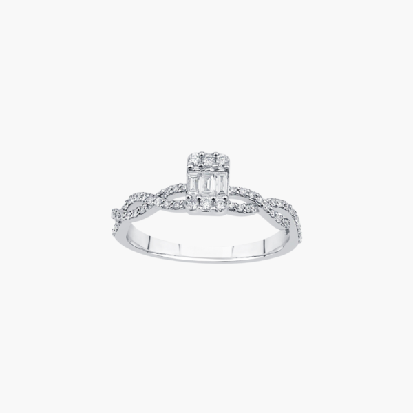 0.10 Carat Twist Diamond Engagement Ring - Image 2