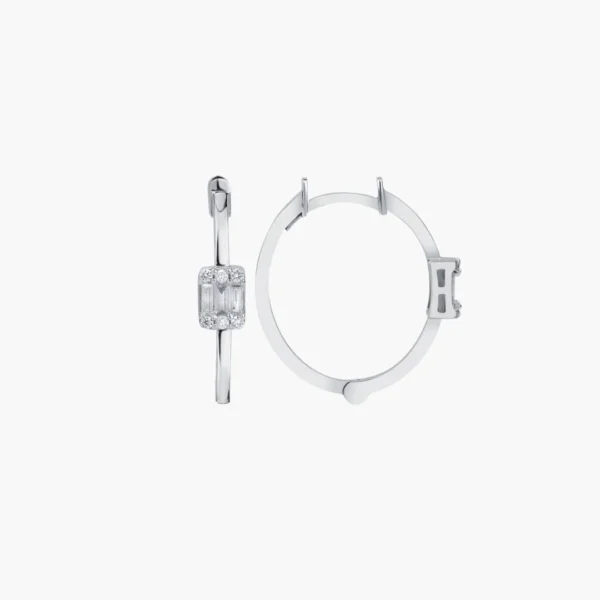 0.12 Carat Diamond Hoop Earrings