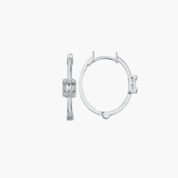 0.16 Carat Diamond Hoop Earrings