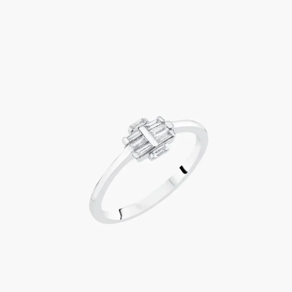 0.18 Carat Baguette Diamond Cluster Ring