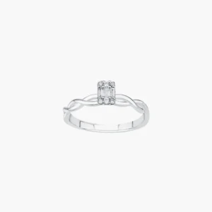 0.06 Carat Baguette Quad Diamond Ring