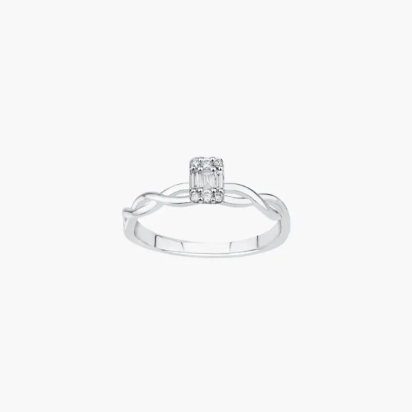 0.06 Carat Baguette Quad Diamond Ring