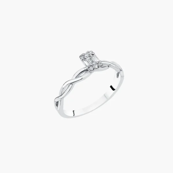 0.06 Carat Baguette Quad Diamond Ring - Image 2