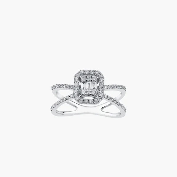 0.05 Carat Halo Split Shank Diamond Ring - Image 3