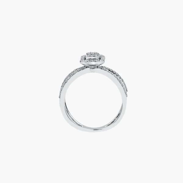 0.05 Carat Halo Split Shank Diamond Ring - Image 4