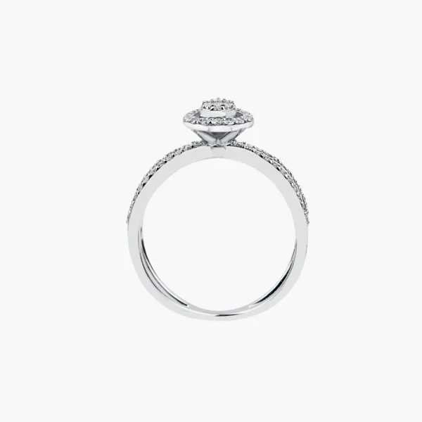 0.04 Carat Pear-Shaped Diamond Halo Split Band Ring - Image 3