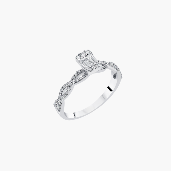 0.10 Carat Twist Diamond Engagement Ring