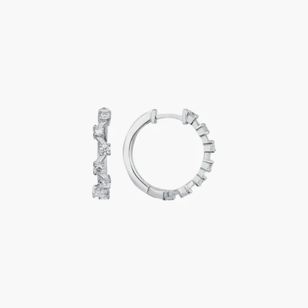 0.37 Carat Diamond Lattice Hoop Earrings