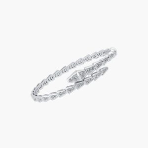 1.59 Carat Diamond Art Deco White Bangle