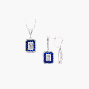 Royal Blue Sapphire & Diamond Set