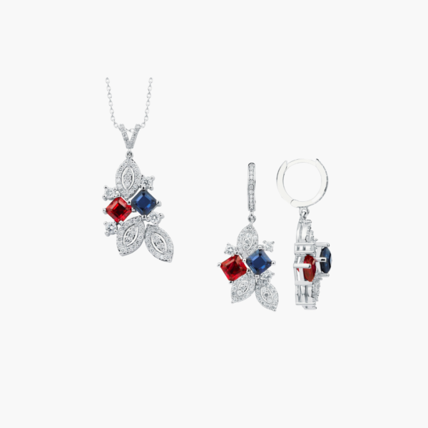 Ruby and Sapphire Diamond Set