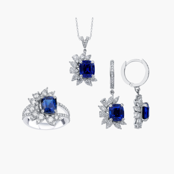 Royal Sapphire Diamond Set