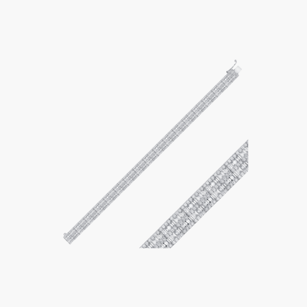 5.49 Carat Triple Row Diamond Bracelet