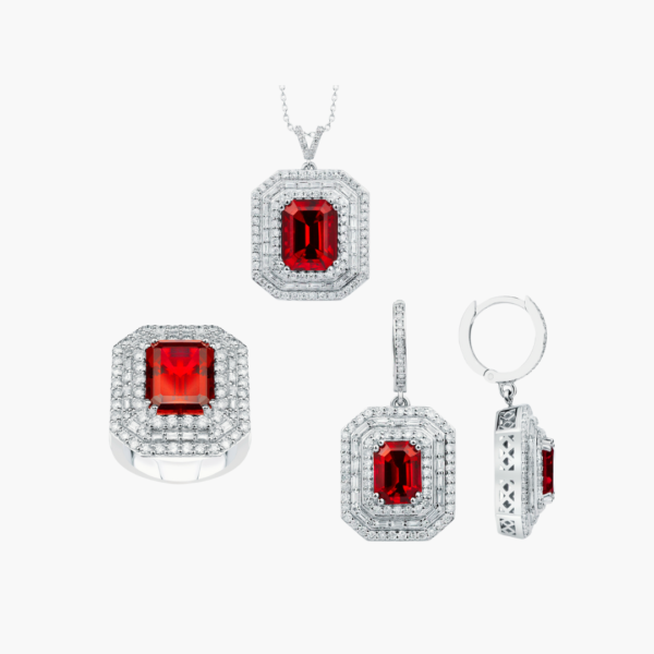 Ruby and Diamond Jewellery Set