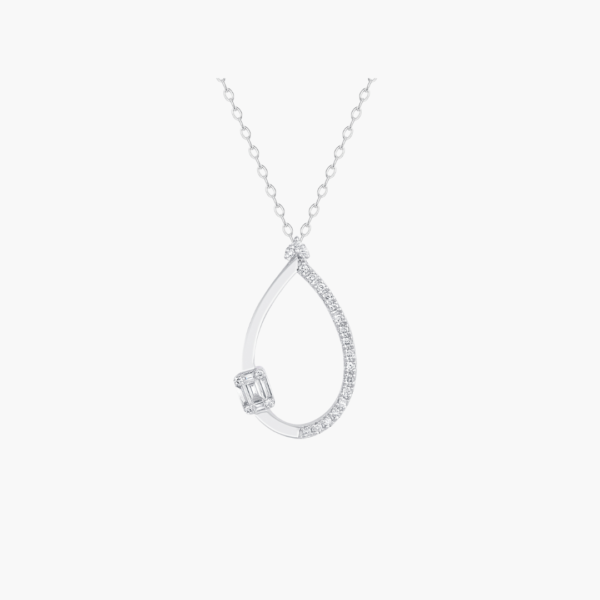 0.10 Carat Teardrop Diamond Necklace