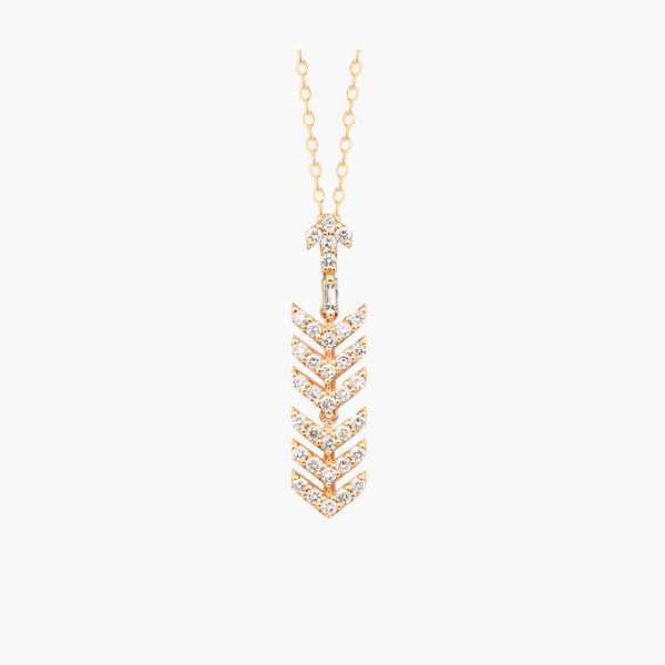 0.06 Carat Chevron Diamond Necklace