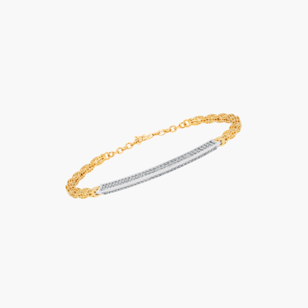 Two-Tone 0.62 Carat Diamond Bar Bracelet