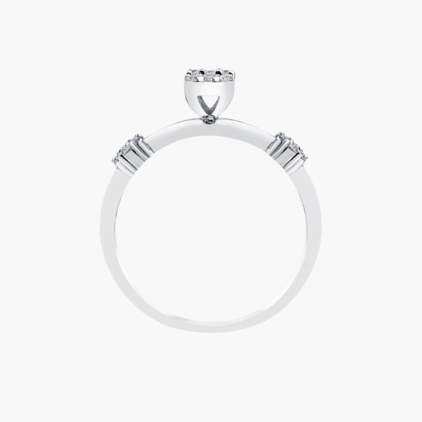 0.09 Carat Diamond Ring with Baguette Accent - Image 3