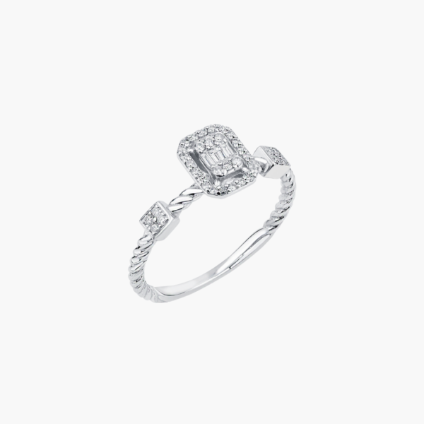 0.04 Carat Baguette Diamond Twist Ring