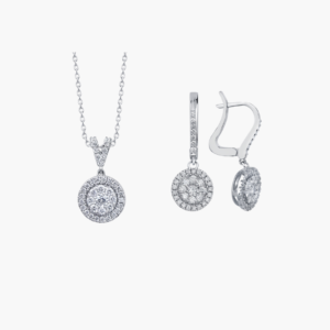 Diamond Halo Jewellery Set