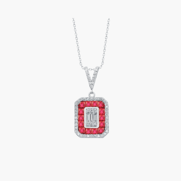 11.74 Carat Radiant Ruby Necklace