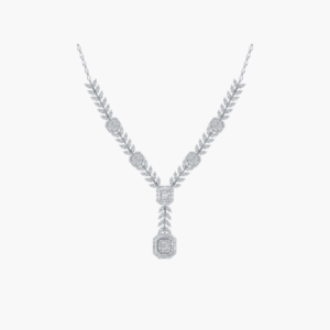 1.01 Carat Radiant Leaf Diamond Necklace