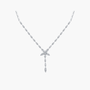 0.22 Carat Delicate Floral Diamond Necklace