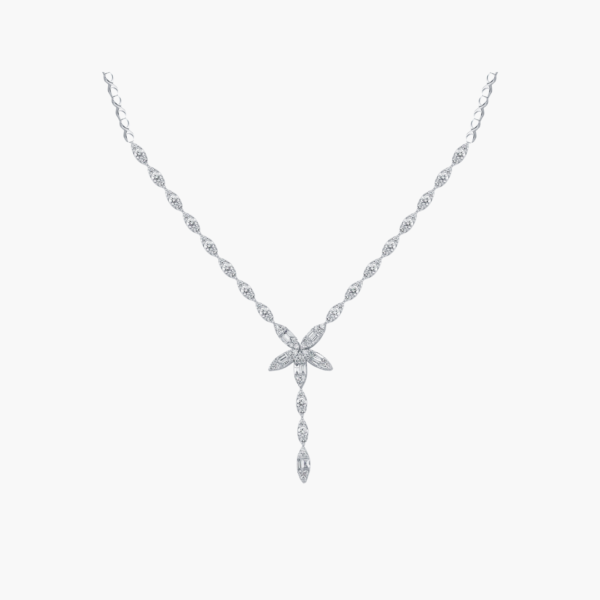 0.22 Carat Delicate Floral Diamond Necklace