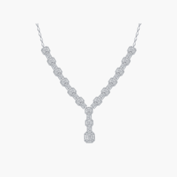 2.97 Carat Diamond Cluster Y Necklace