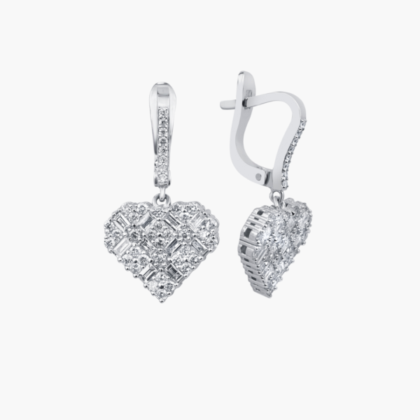 0.52 Carat Heart of Diamonds Drop Earrings