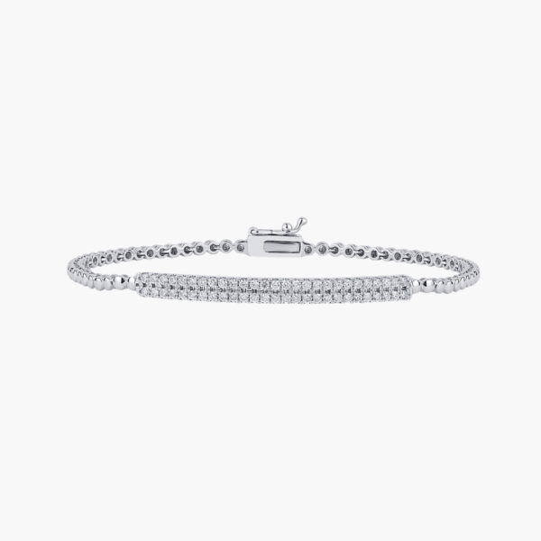 0.63 Carat Sparkling Diamond Bar Bracelet