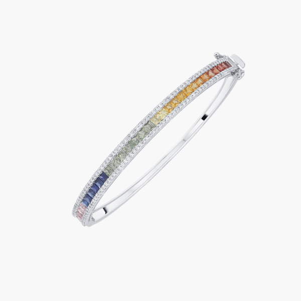 3.40 Carat Multicolor Diamond Bangle