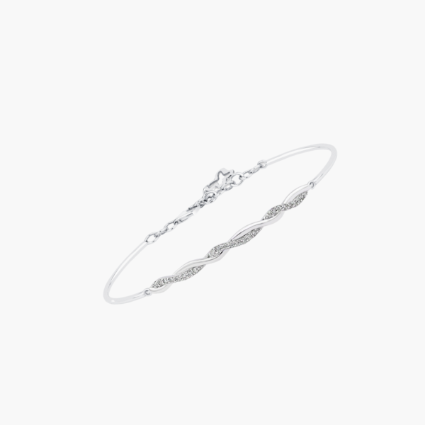 0.24 Carat Twisted Diamond Bangle