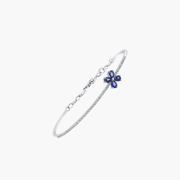 0.71 Carat Sapphire Flower Bangle